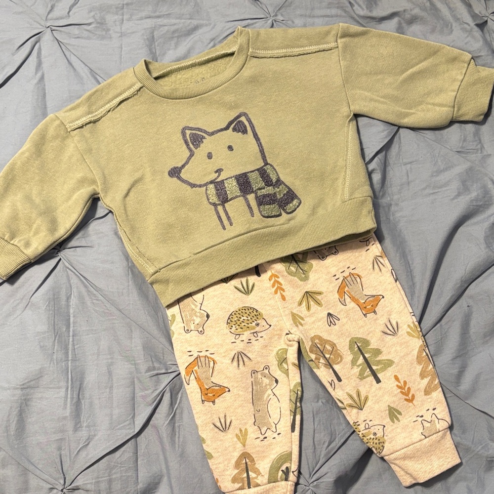Baby Essentials Fox Animal Print Baby Outfit 12M